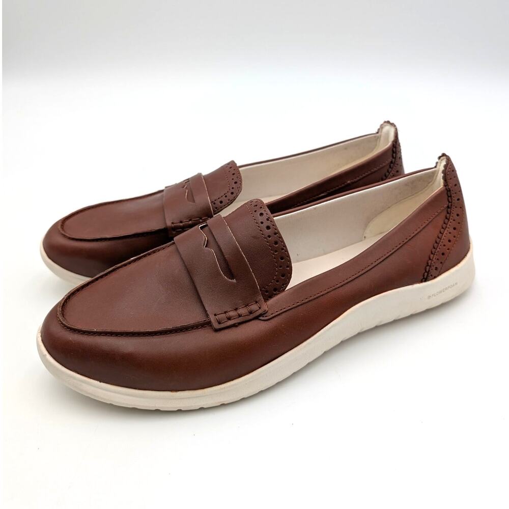 Cole Haan ZeroGrand Meritt Penny Loafer Women's Dark Cuoio/Ivory Sz US10B EU40.5